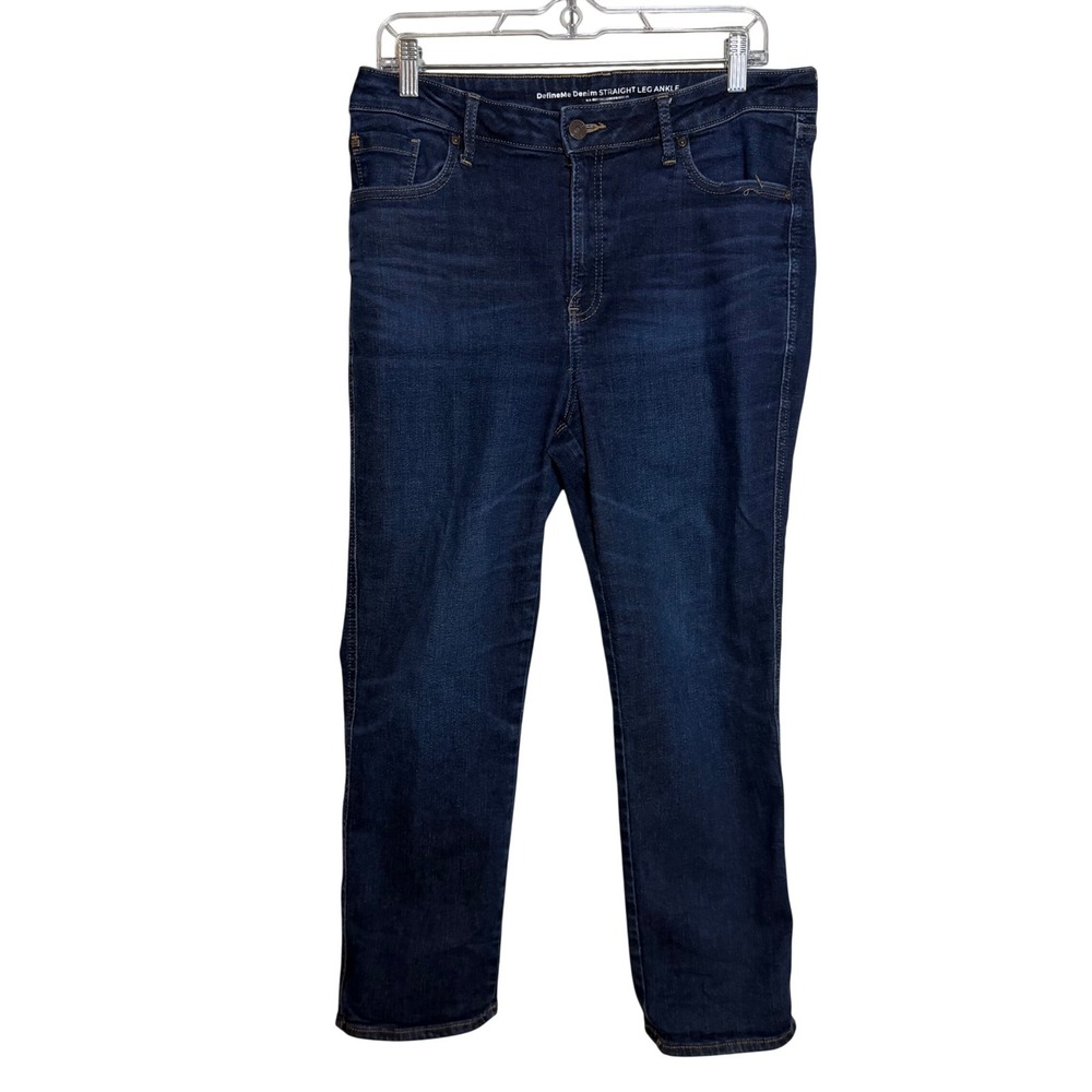 Chico's DefineMe Denim Straight Leg Ankle Jeans Dark Wash Indigo Women's Size 2R
